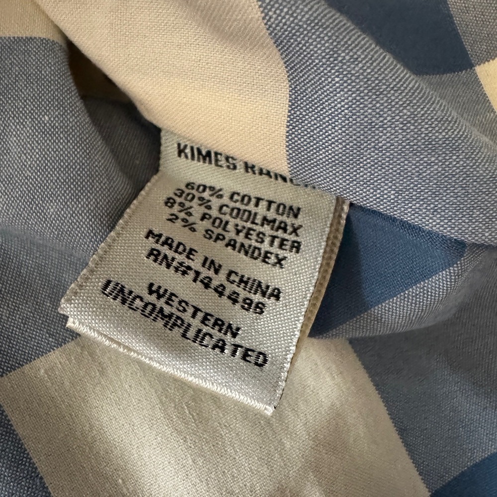 Kimes‎ Ranch Malcom Buffalo Plaid Pearl Snap Shirt Women's XL Blue Landman NEW - Picture 6 of 10